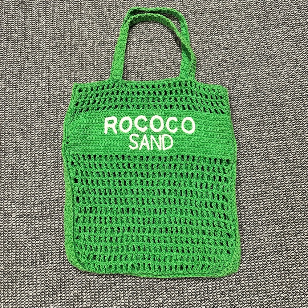 Rococo Sand Green Crochet Tote Bag